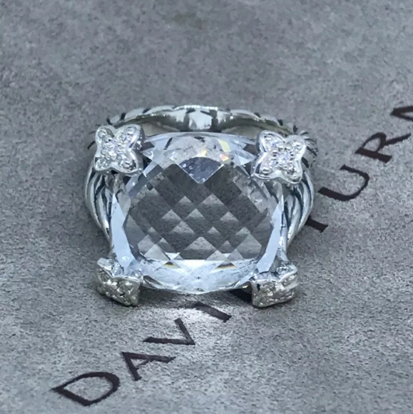 ❣️SOLD❣️David Yurman -  White Topaz & Diamond Ring - Picture 1 of 8